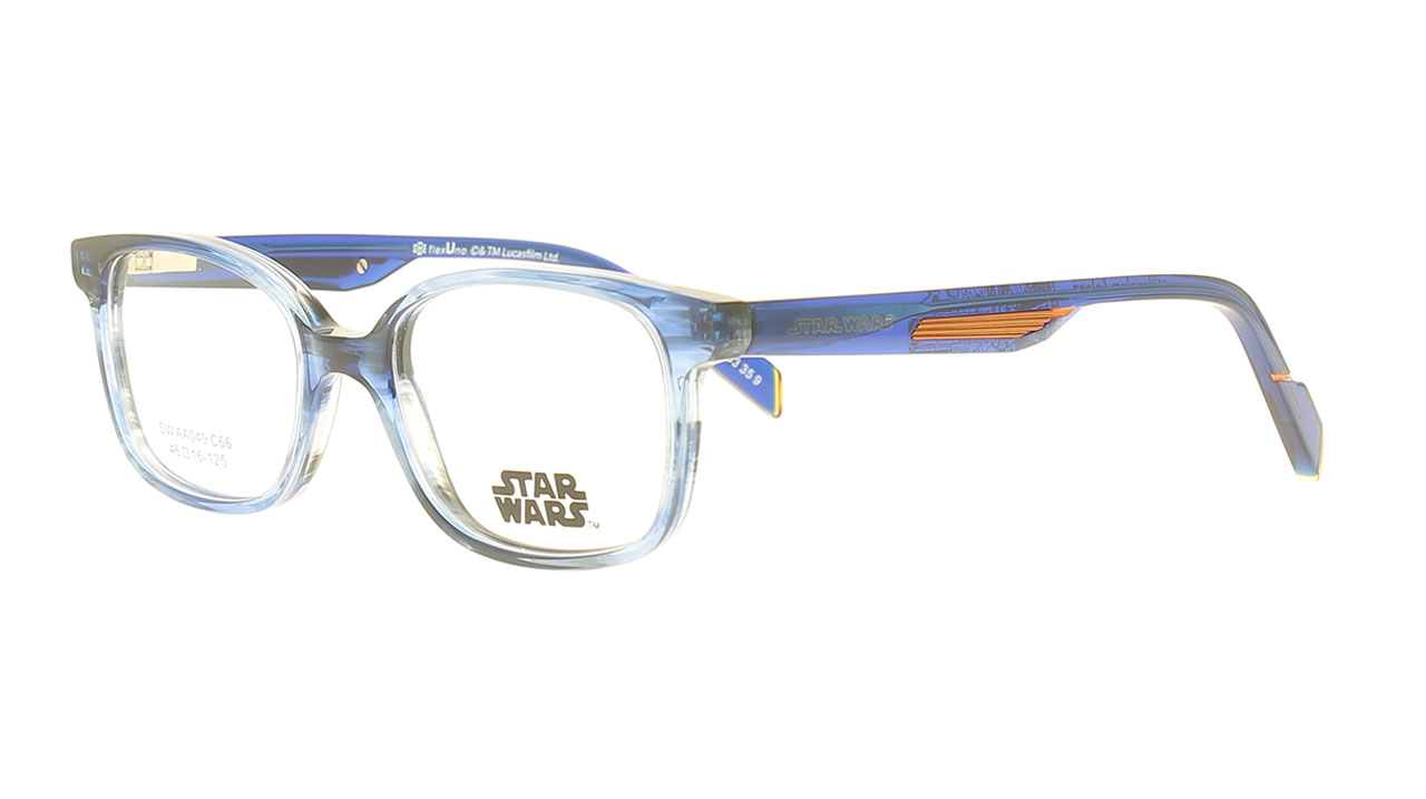 Paire de lunettes de vue Opal-enfant Swaa049 couleur bleu - Côté à angle - Doyle